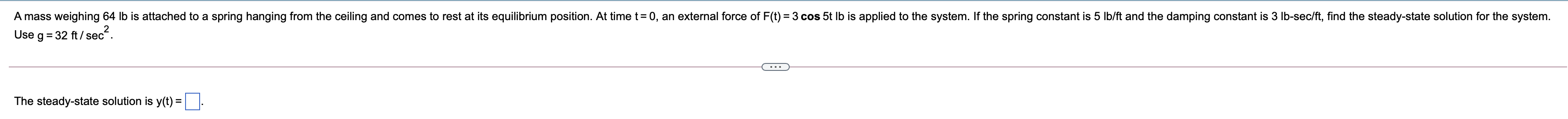 solved-a-mass-weighing-64-lb-is-attached-to-a-spring-chegg