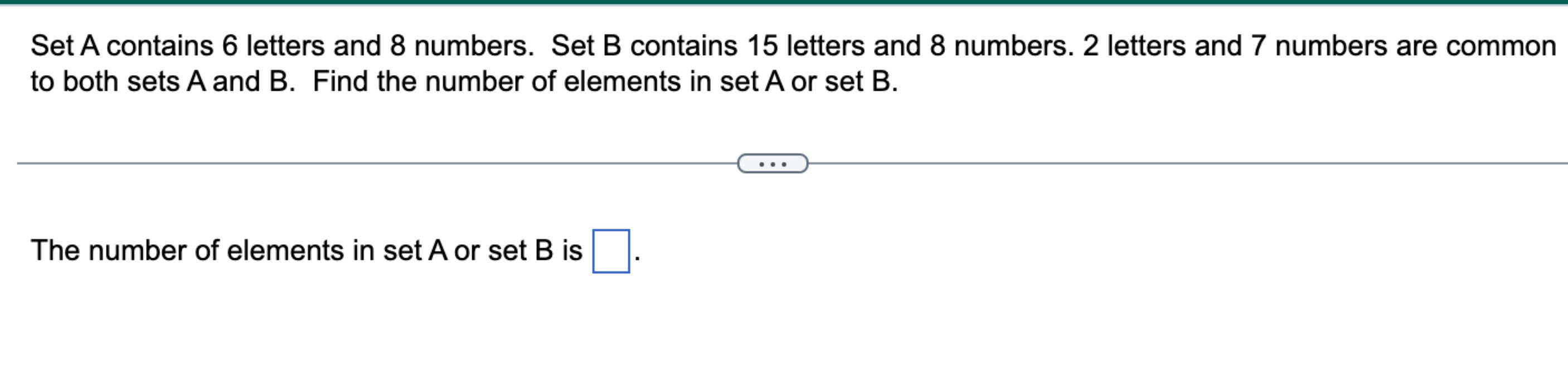 Solved Set A contains 6 ﻿letters and 8 ﻿numbers. Set B | Chegg.com