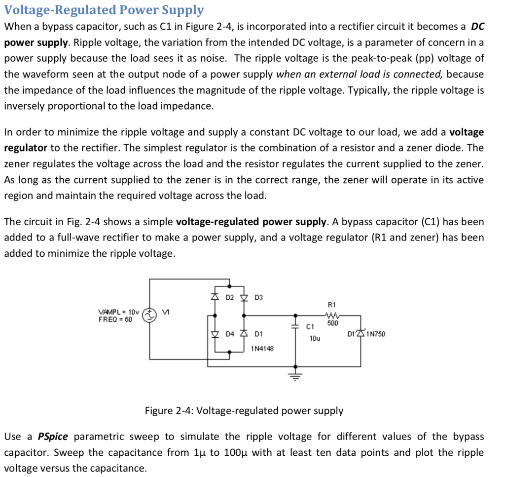 Solved VoltageRegulated Power Supply When a bypass