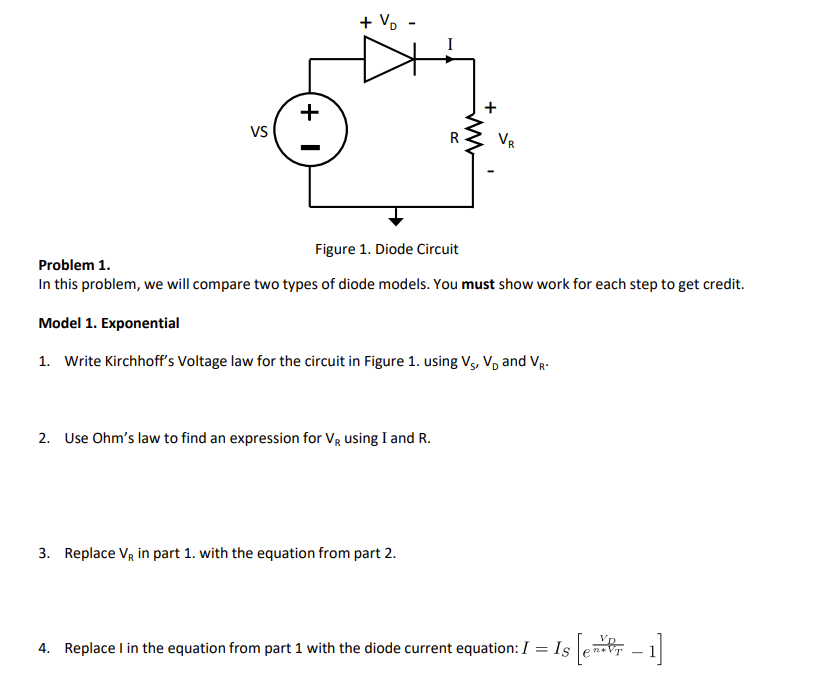 Solved Figure 1. Diode Circuit Problem 1. In this problem,