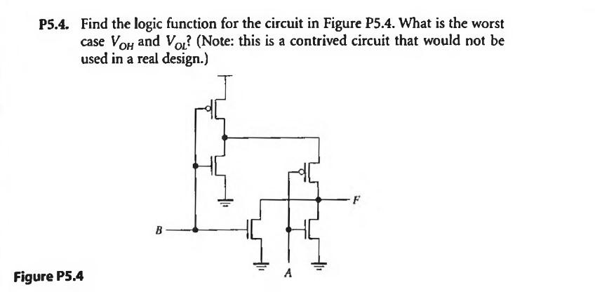 P5.4. Find the logic function for the circuit in | Chegg.com