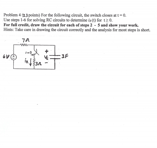 Solved Problem 4 (23 points) For the following circuit, the | Chegg.com