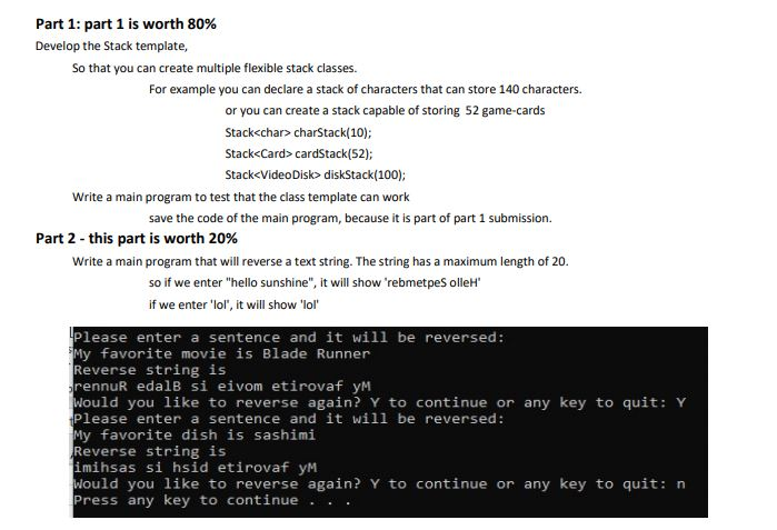 Solved Objectives Create a stack template class In Computer | Chegg.com