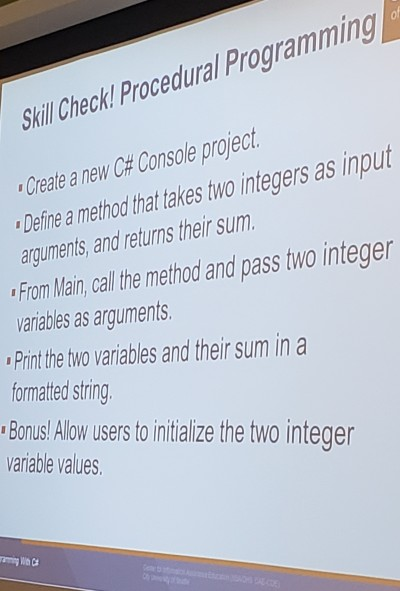 Solved Skill Check! Procedural Programming Create a new C# | Chegg.com