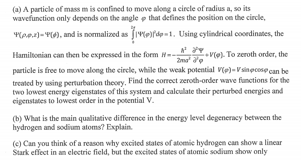 Solved (a) A particle of mass m is confined to move along a | Chegg.com