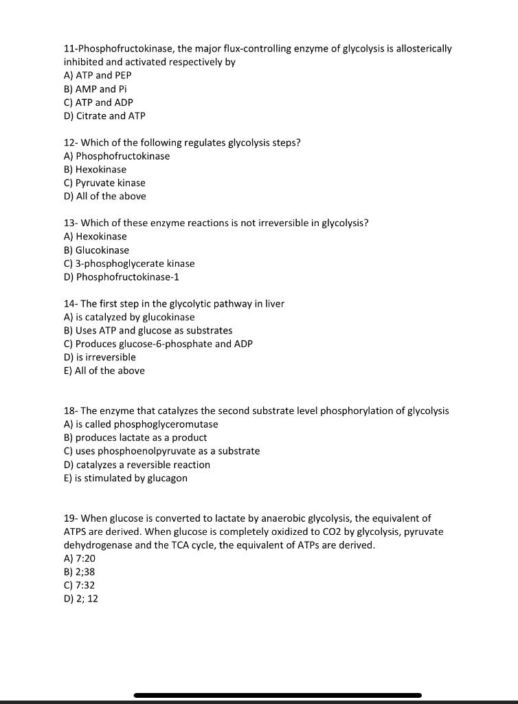 Solved 11-Phosphofructokinase, the major flux-controlling | Chegg.com