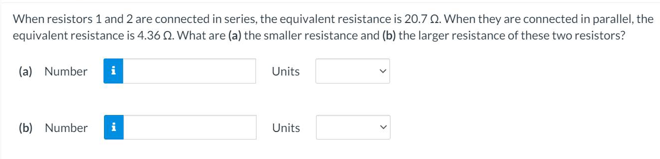 Solved When resistors 1 and 2 are connected in series, the | Chegg.com