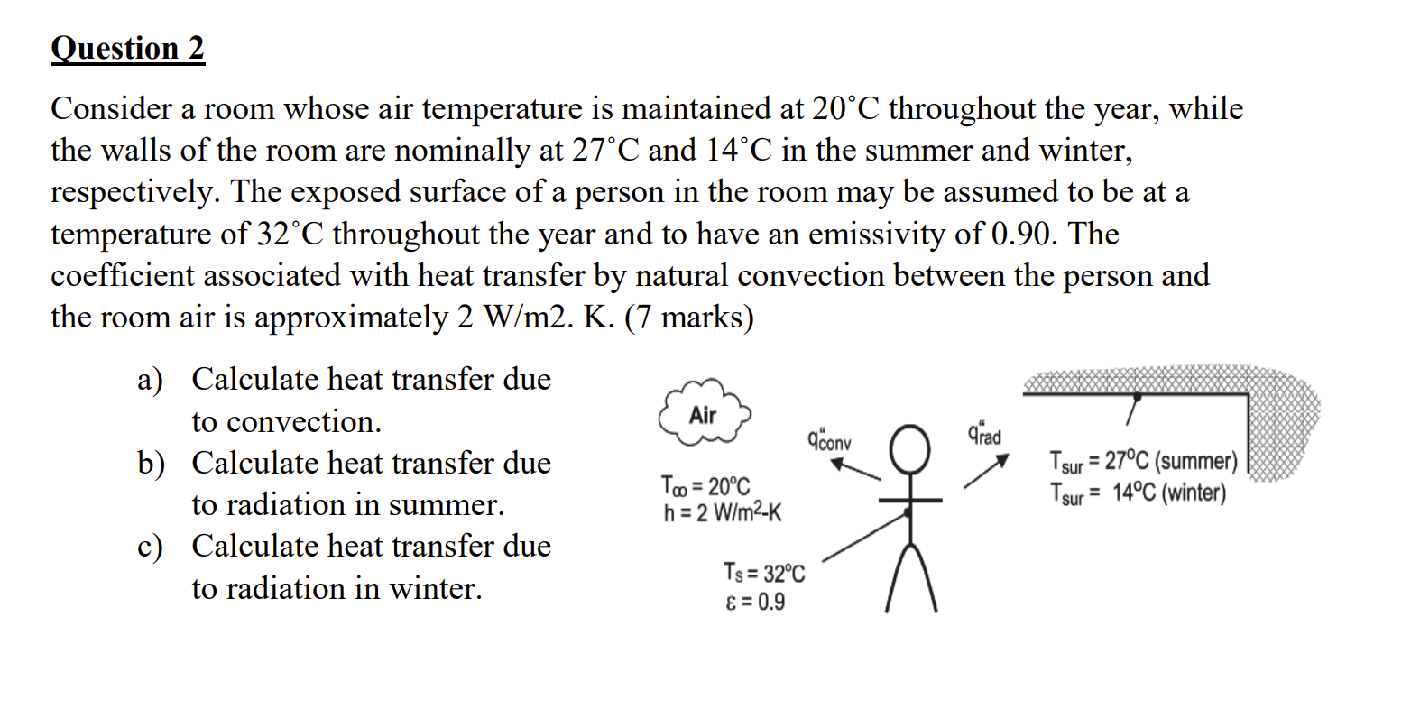 Solved Consider a room whose air temperature is maintained