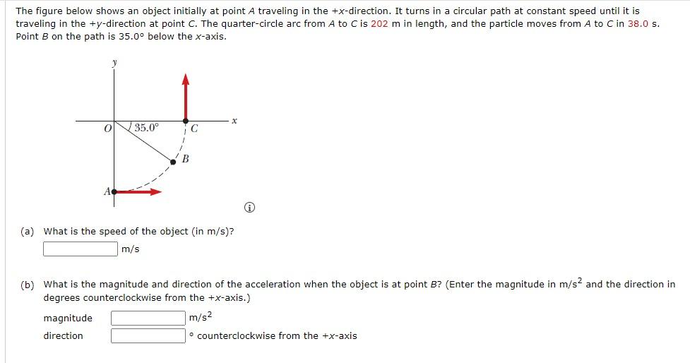 The figure below shows an object initially at point A | Chegg.com