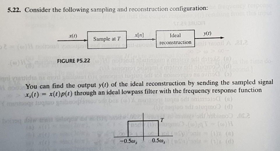 Solved 5.22. Consider the following sampling and | Chegg.com