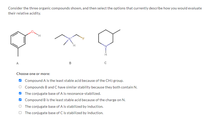 Consider the three organic compounds shown, and then | Chegg.com