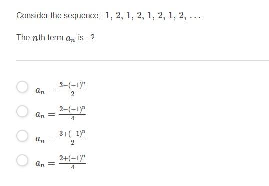 Solved Consider the sequence: 1, 2, 1, 2, 1, 2, 1, 2, .... ។ | Chegg.com
