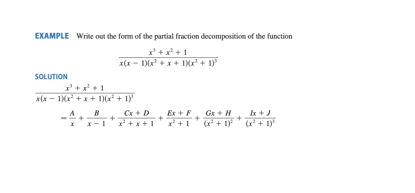 Solved Write out the form of the partial fraction | Chegg.com