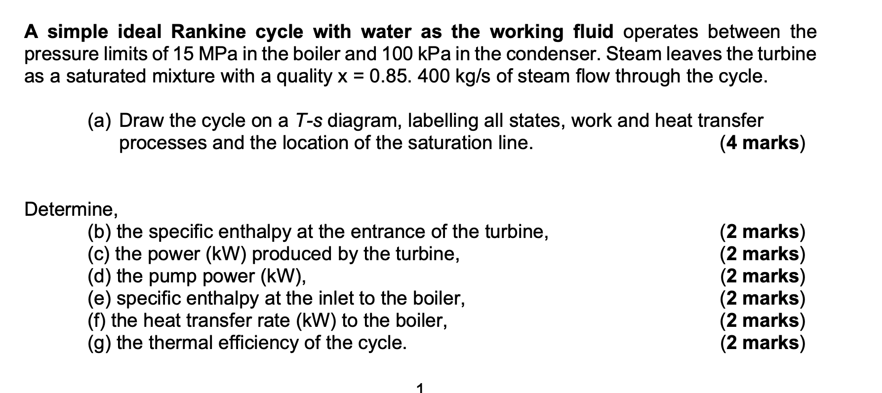 Solved A simple ideal Rankine cycle with water as the | Chegg.com