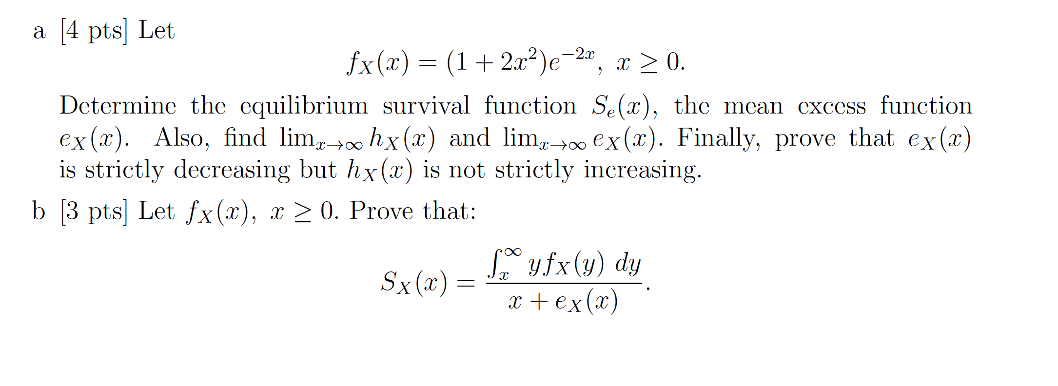 Solved A 4 Pts Let Fxx 1 2x2e 24 X 0 Determine 