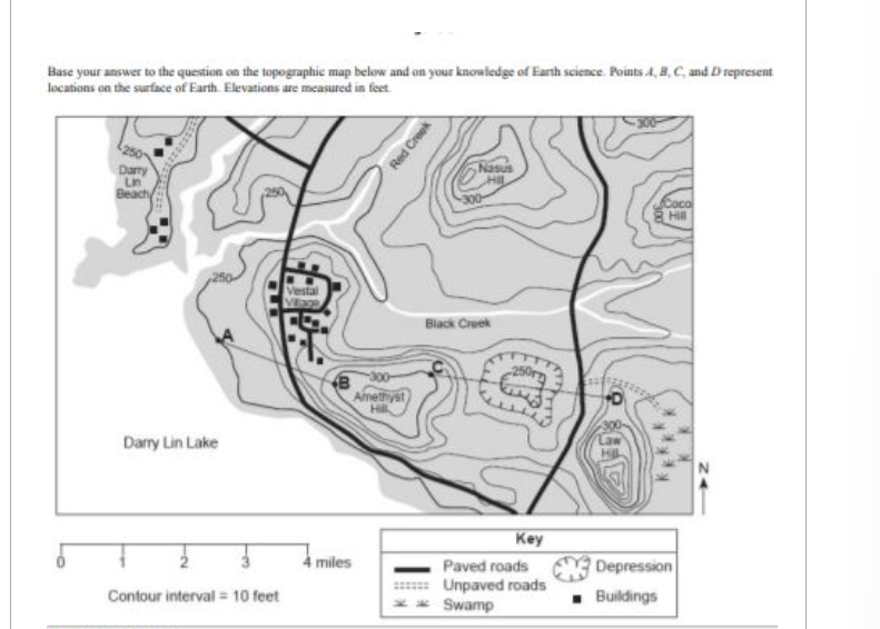 Base Your Answer To The Question On The Topographic | Chegg.com