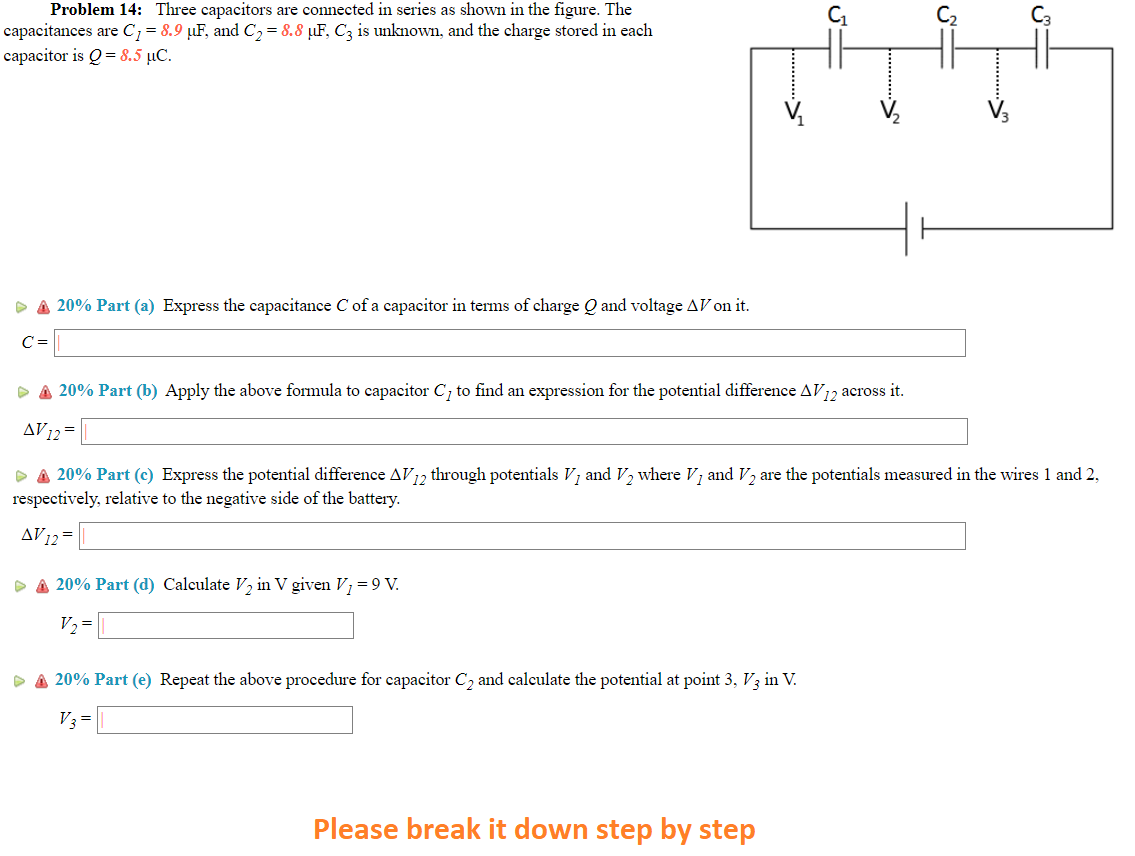 Solved С C3 Problem 14: Three Capacitors Are Connected In | Chegg.com