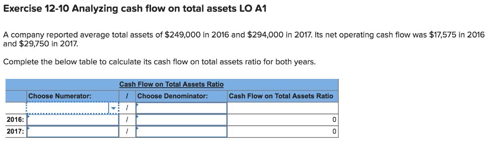 Solved Exercise 12 10 Analyzing Cash Flow On Total Assets Lo 6206