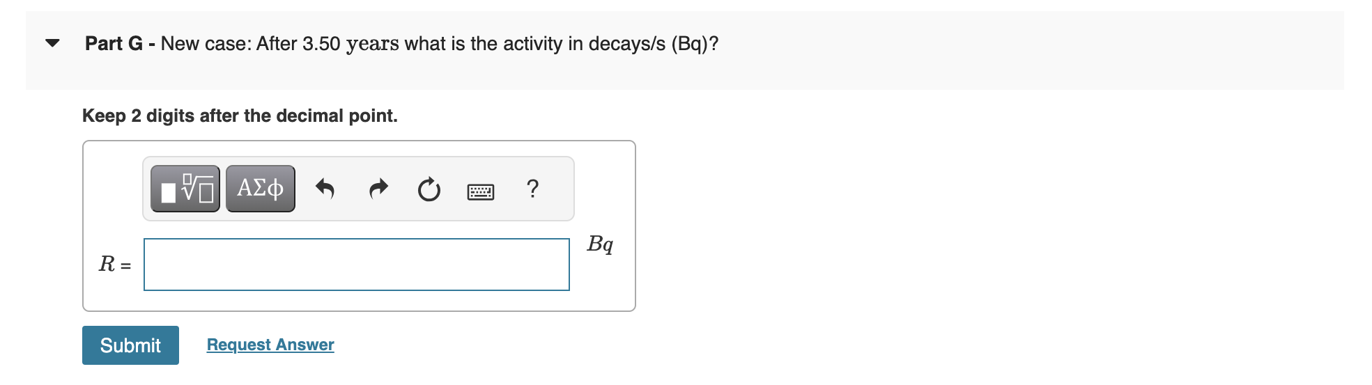 Solved Learning Goal: Radioactive decay - Half - life A | Chegg.com