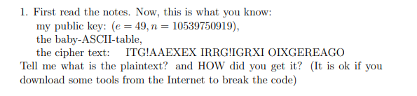 1. First read the notes. Now, this is what you know: | Chegg.com