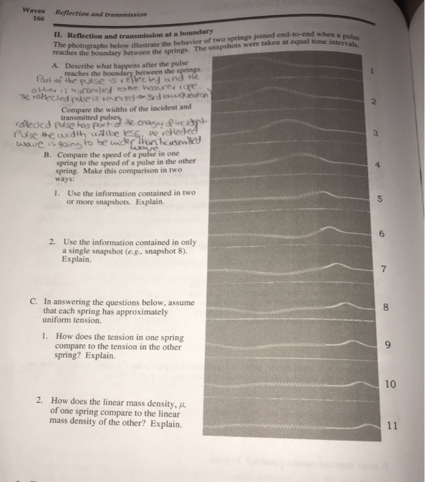 Solved Waves 166 Reflection and transmission The photographs | Chegg.com