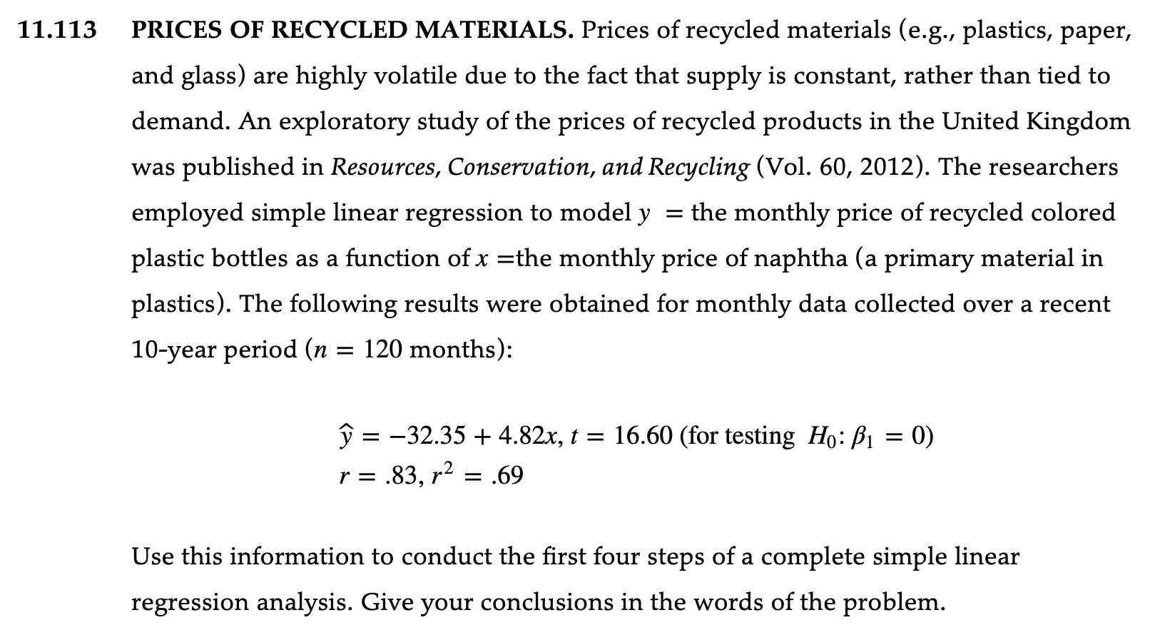 Solved 13 PRICES OF RECYCLED MATERIALS. Prices of recycled | Chegg.com