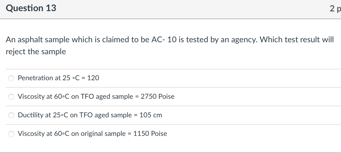 Solved An asphalt sample which is claimed to be AC- 10 is | Chegg.com