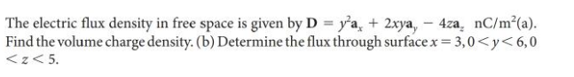 Solved The electric flux density in free space is given by D | Chegg.com