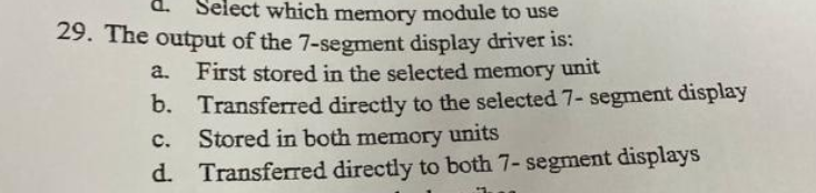 Solved lect which memory module to use 29. The output of the | Chegg.com