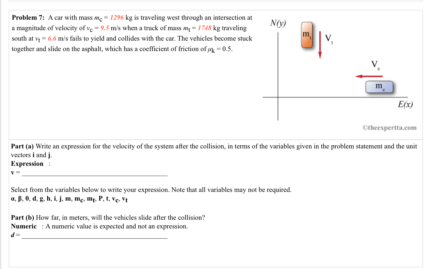 Solved Problem 7 A Car With Mass Mc 1296 Kg Is Traveli Chegg Com