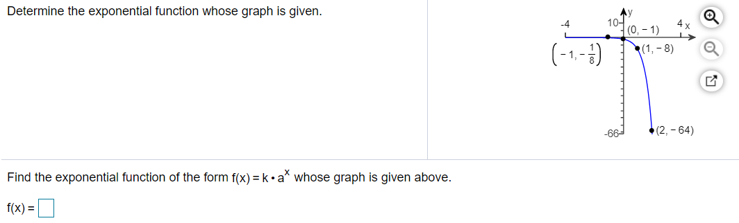 Solved Determine the exponential function whose graph is | Chegg.com