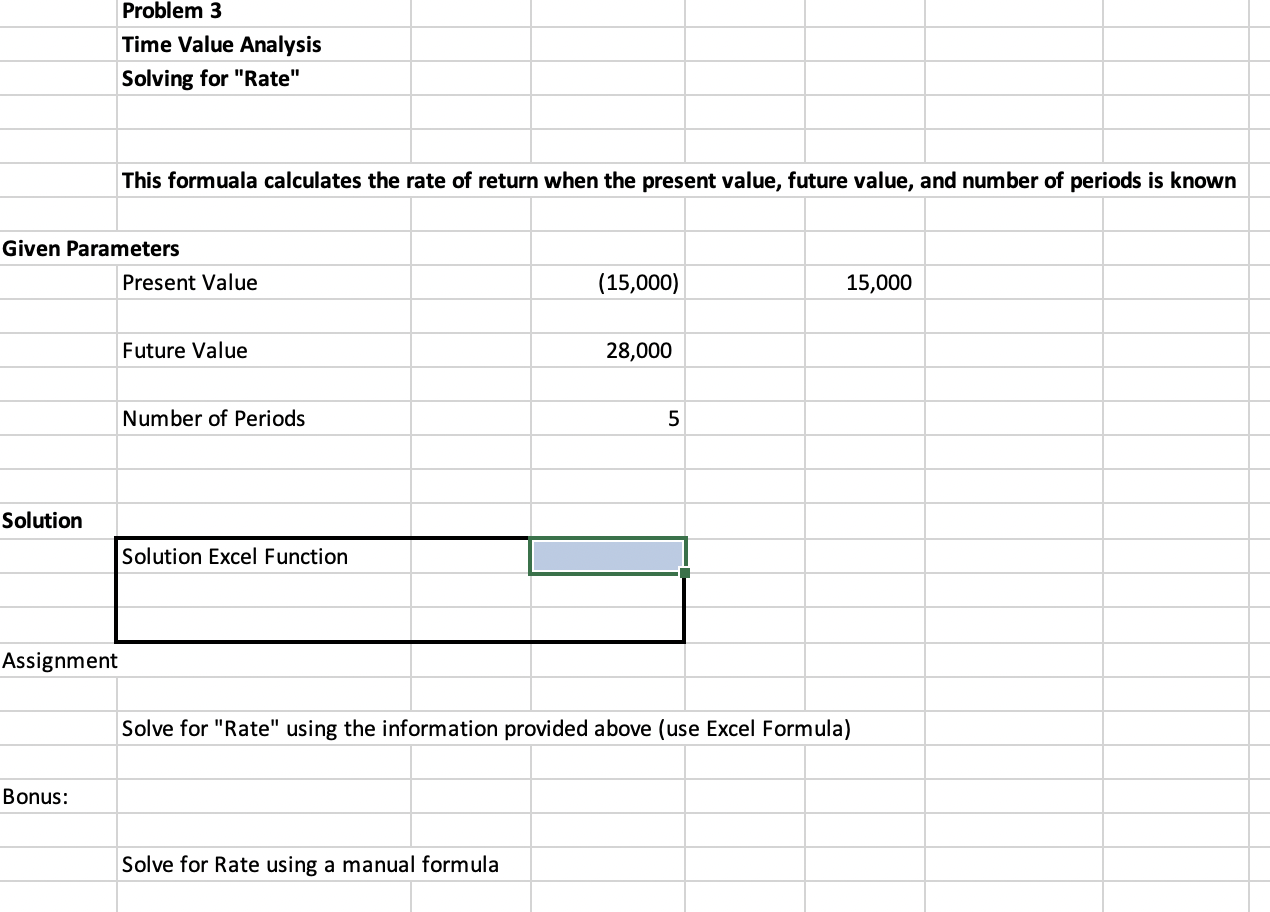Solved Problem 3 Time Value Analysis Solving for 