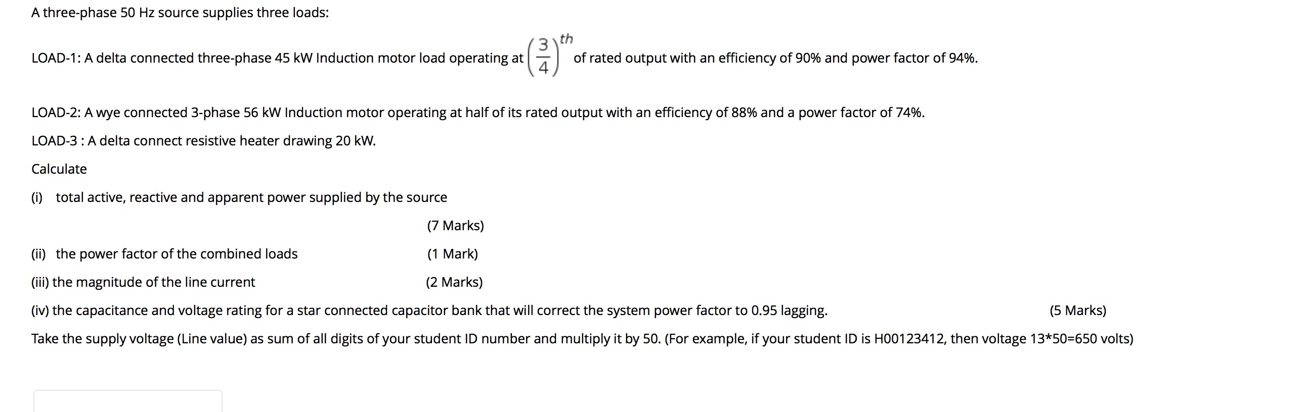 Solved A three-phase 50 Hz source supplies three loads: | Chegg.com