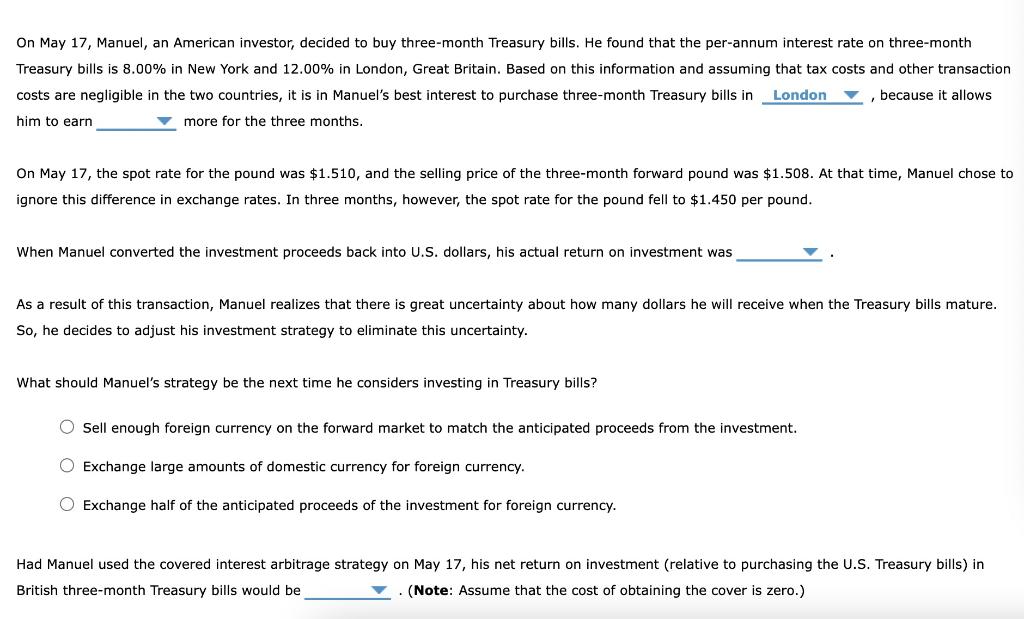 Solved on may 17 manuel an american investor decided to chegg