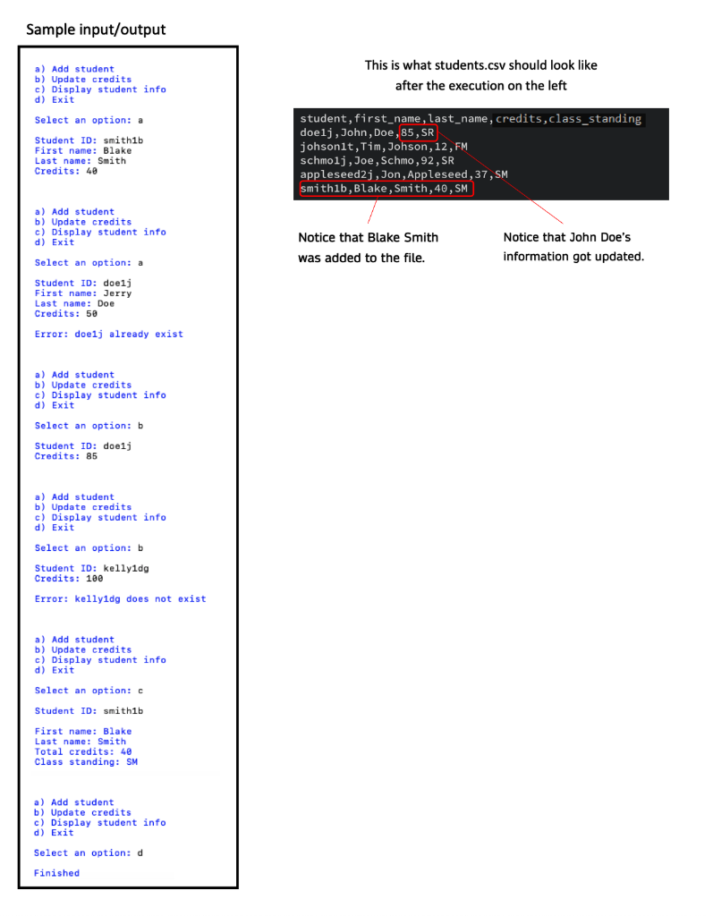 Solved You are provided with a file named 'students.csv' | Chegg.com