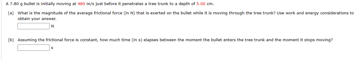 Solved A 7.80 g bullet is initially moving at 480 m/s just | Chegg.com