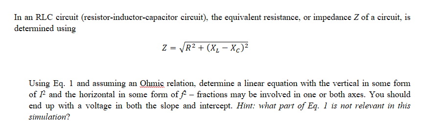 Solved In an RLC circuit (resistorinductorcapacitor