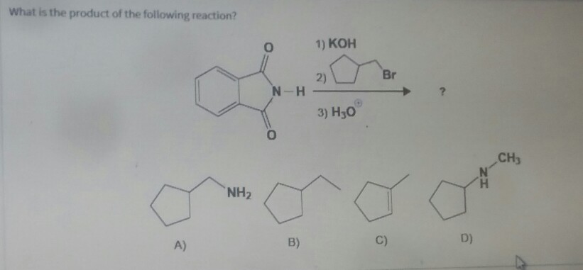 Solved What is the product of the following reaction? 1) KOH | Chegg.com