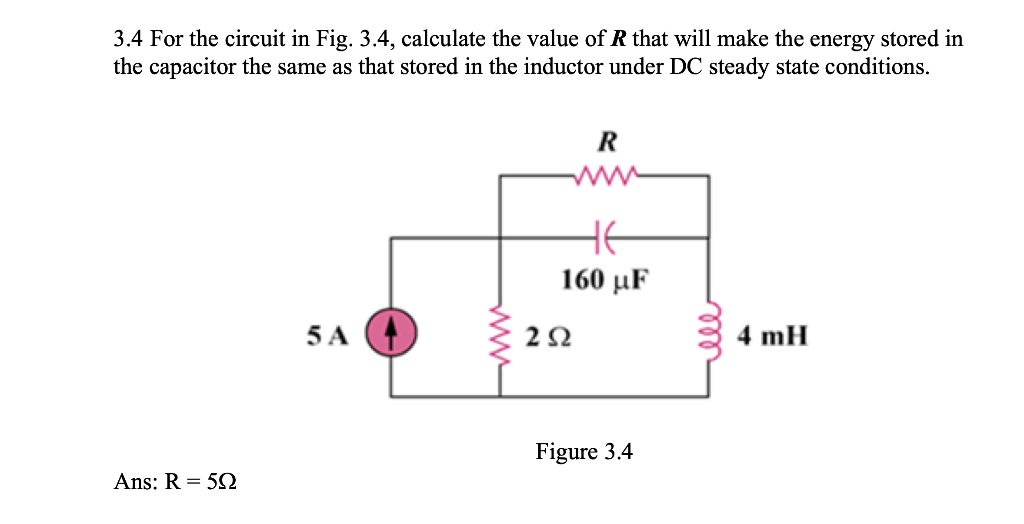 Solved 3.4 For the circuit in Fig. 3.4, calculate the value | Chegg.com