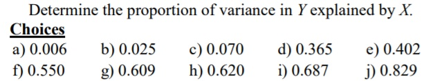 Solved Determine the proportion of variance in Y explained | Chegg.com