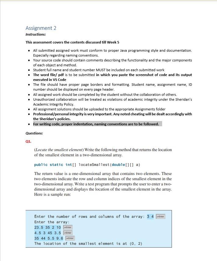 Solved Assignment 2 Instructions: This assessment covers the | Chegg.com