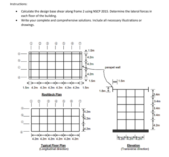 Instructions Calculate the design base shear along