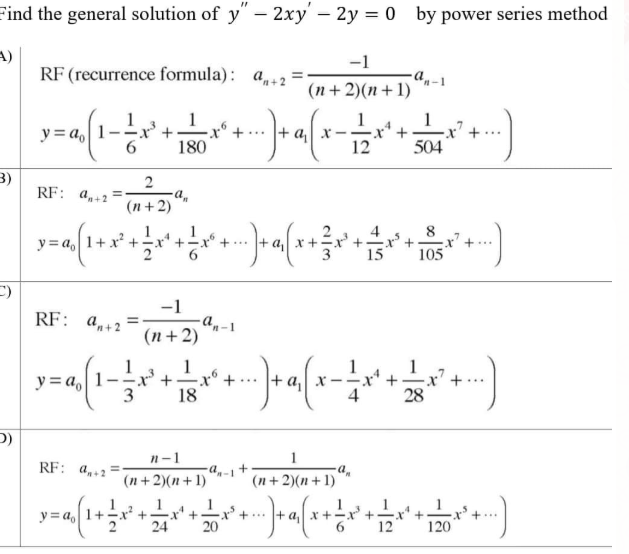 Solved Find The General Solution Of Y 2xy 2y 0 By Chegg Com