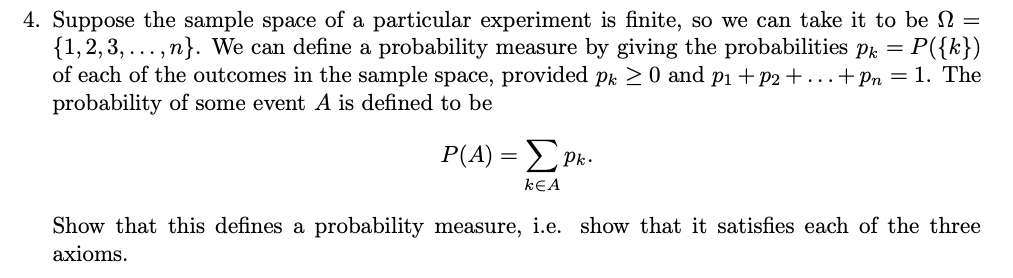 Solved 4. Suppose the sample space of a particular | Chegg.com