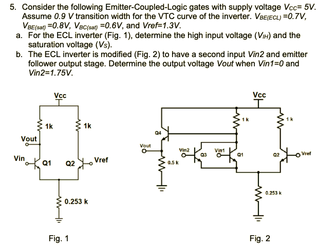 Solved Consider the following Emitter-Coupled-Logic gates | Chegg.com