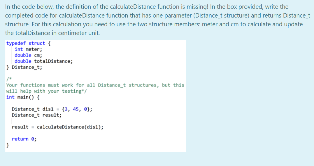 Solved In the code below, the definition of the calculate | Chegg.com