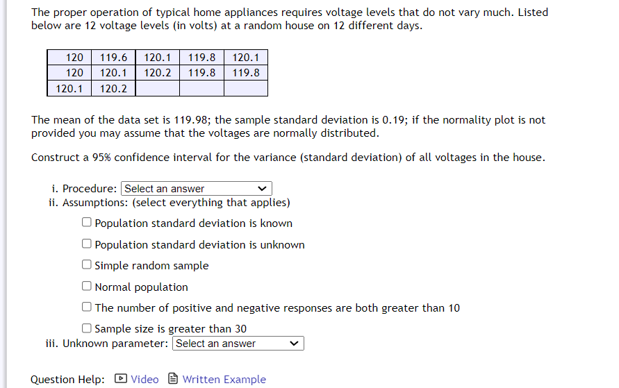 Solved The proper operation of typical home appliances