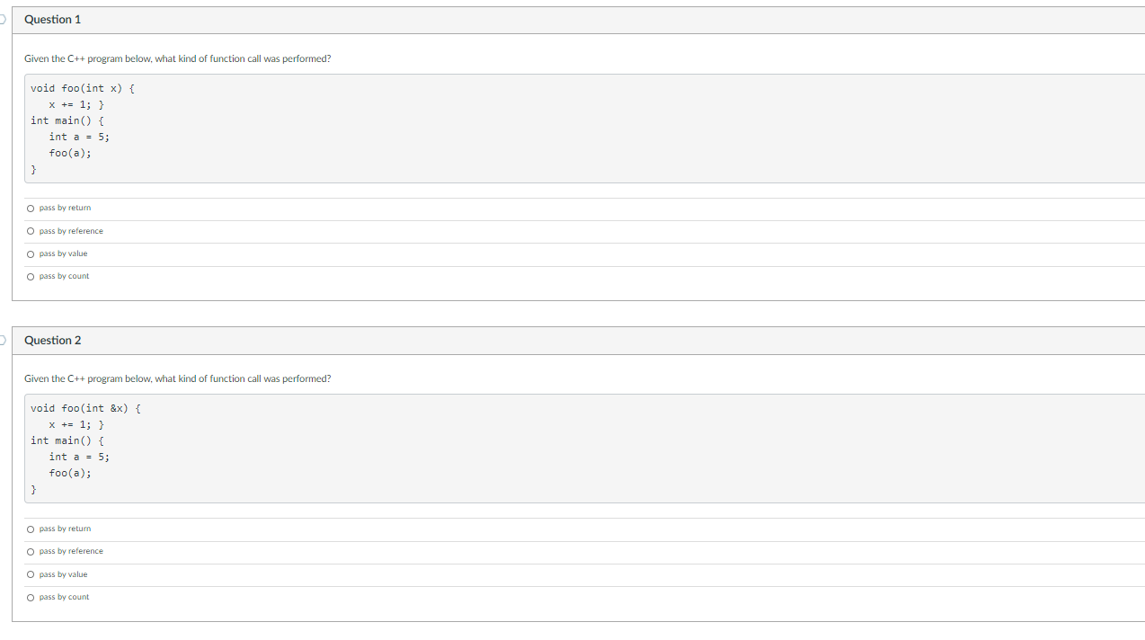 Solved Question 1 Given the C++ program below, what kind of | Chegg.com