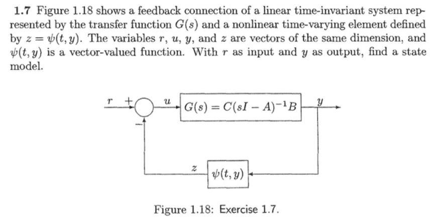 Solved 1.7 Figure 1.18 shows a feedback connection of a | Chegg.com