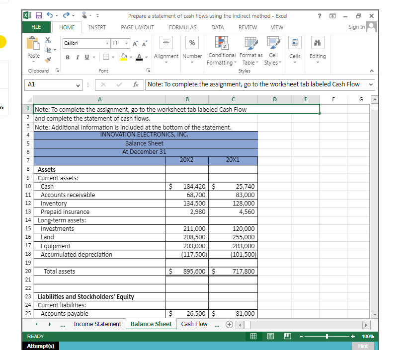 Solved Xi A5 ? ? - 5 X Prepare a statement of cash flows | Chegg.com